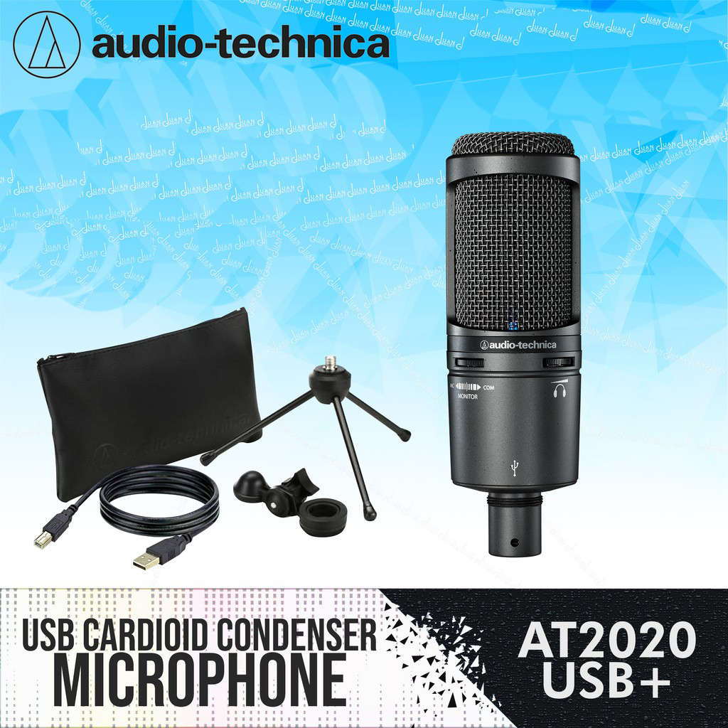 Audio-Technica AT2020USB+ Cardioid Condenser USB Microphone + Headphone Jack & Volume Control