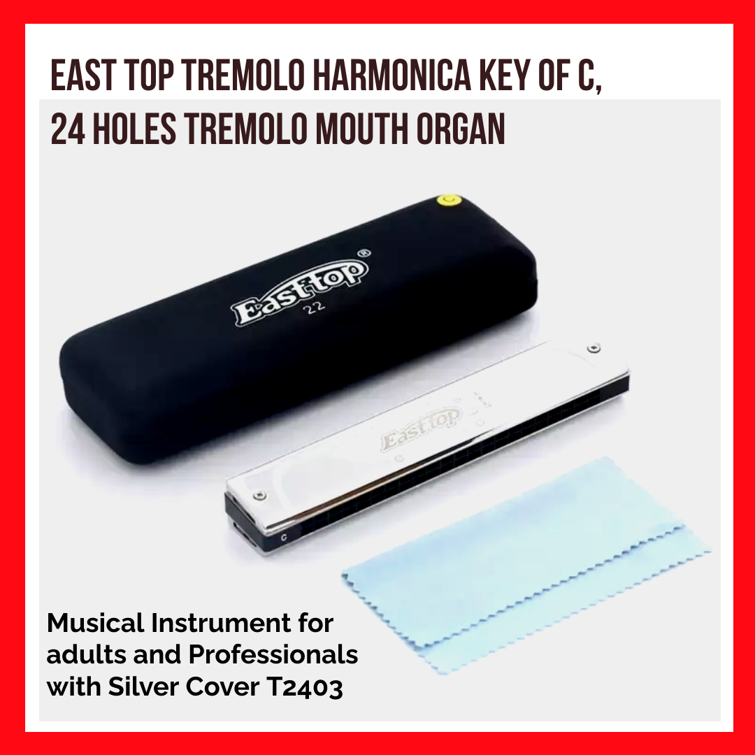 East top Tremolo Harmonica - C, 24 Holes Tremolo Mouth Organ